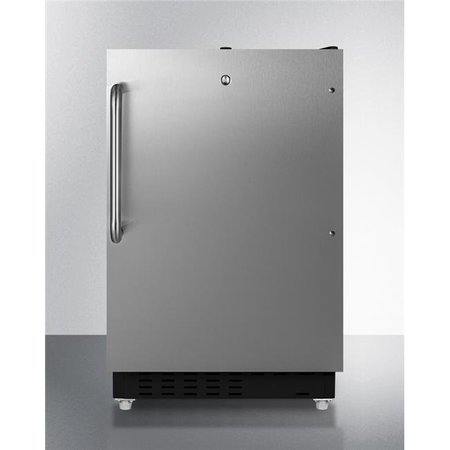 SUMMIT Summit ALRF49BSSTB 20 in. Built-In Refrigerator Freezer; Stainless Steel & Black - 25 in. ALRF49BSSTB